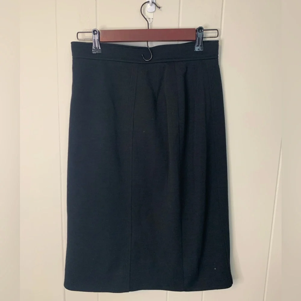 Chanel Vintage Pencil Skirt Black Size 6 - Picture 2 of 9